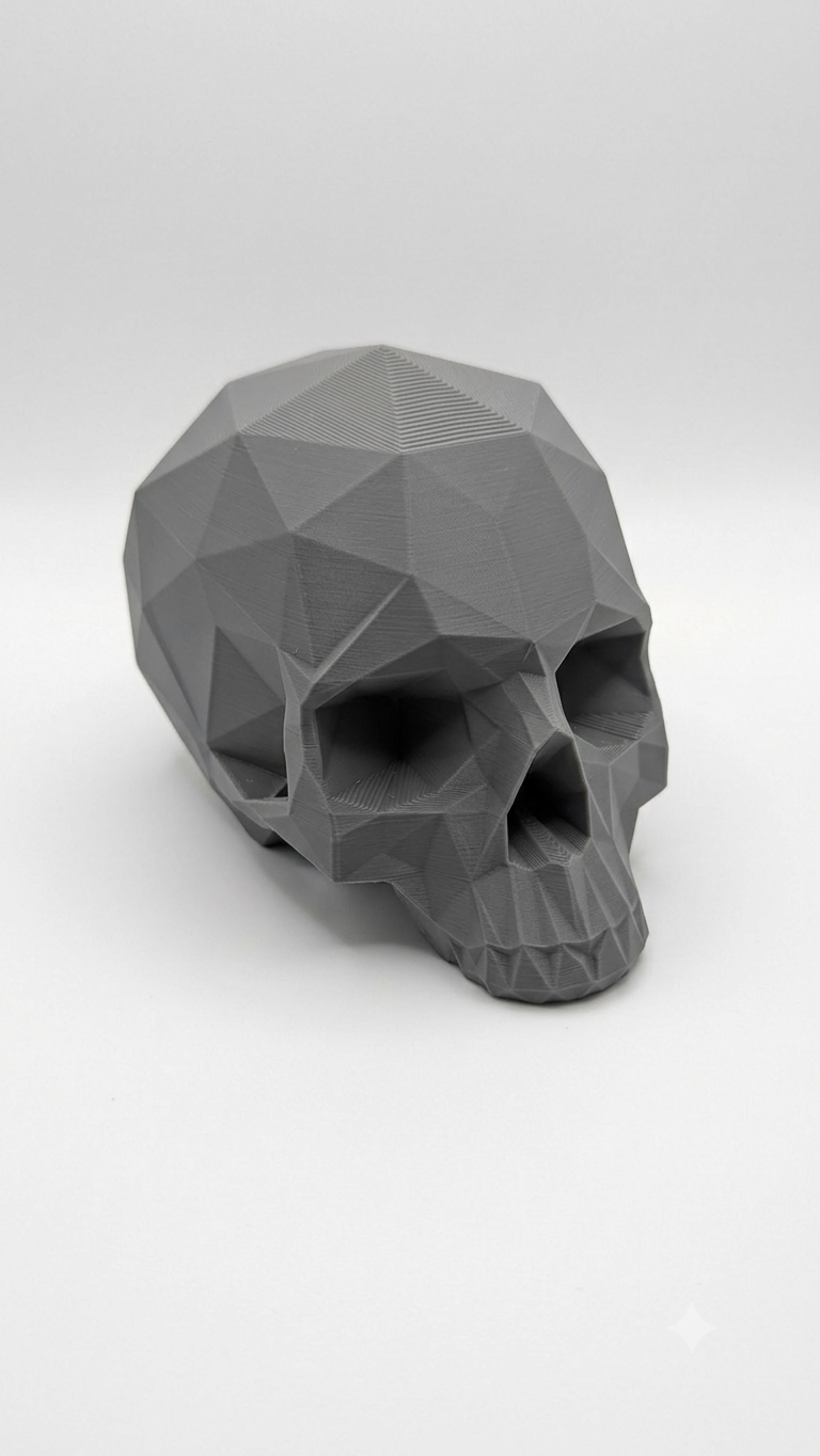 Abstract Geometric Skull Freestanding Sculpture - Desk Ornament