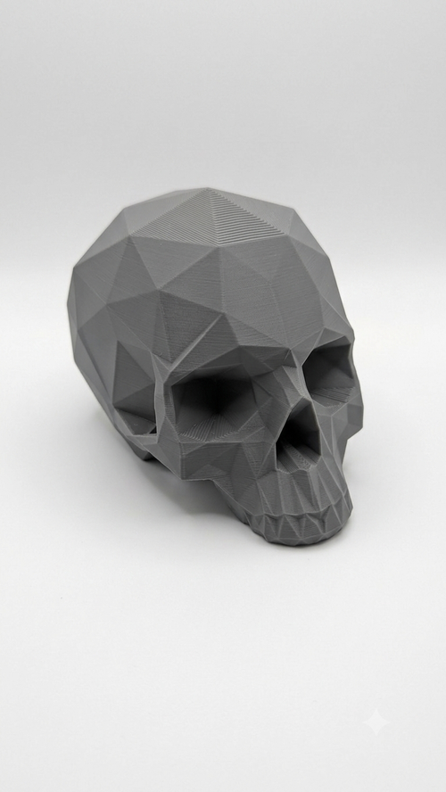 Abstract Geometric Skull Freestanding Sculpture - Desk Ornament