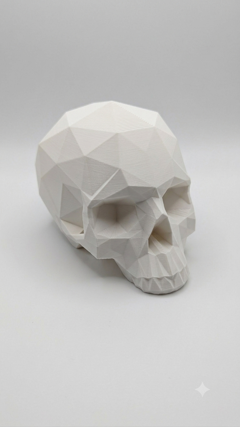 Abstract Geometric Skull Freestanding Sculpture - Desk Ornament