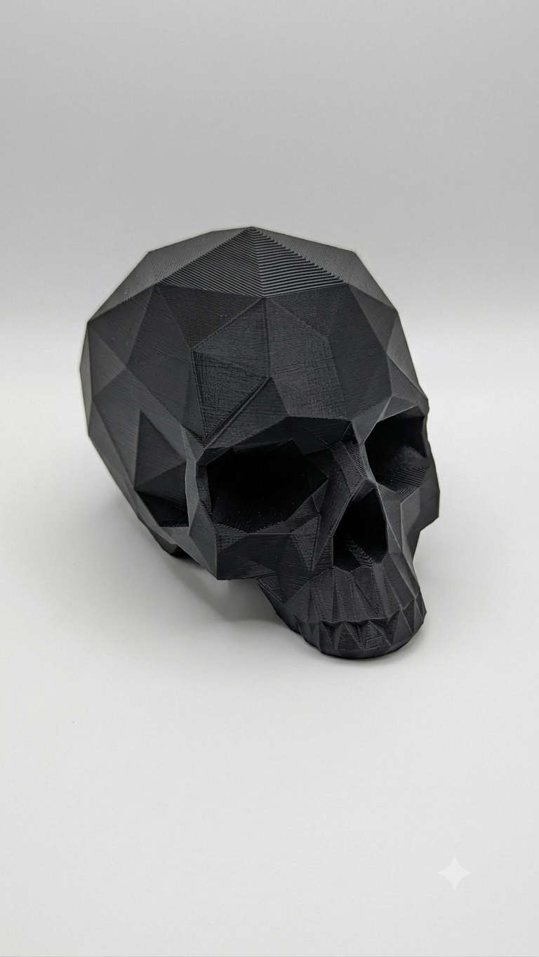 Abstract Geometric Skull Freestanding Sculpture - Desk Ornament